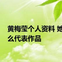 黄梅莹个人资料 她有什么代表作品