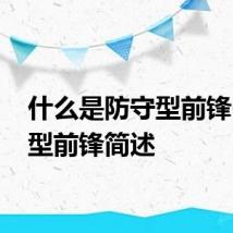 什么是防守型前锋 防守型前锋简述