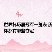 世界杯历届冠军一览表 历届世界杯都有哪些夺冠