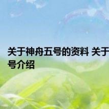 关于神舟五号的资料 关于神舟五号介绍
