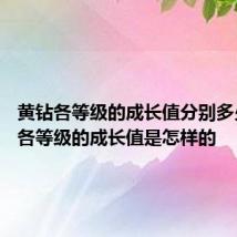 黄钻各等级的成长值分别多少 黄钻各等级的成长值是怎样的