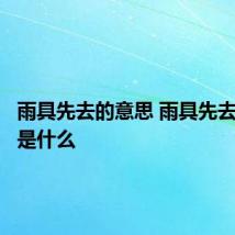 雨具先去的意思 雨具先去的意思是什么
