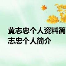 黄志忠个人资料简介 黄志忠个人简介