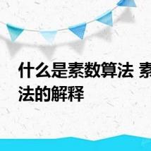 什么是素数算法 素数算法的解释