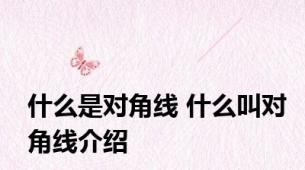 什么是对角线 什么叫对角线介绍