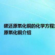 碳还原氧化铜的化学方程式 碳还原氧化铜介绍