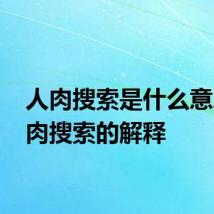 人肉搜索是什么意思 人肉搜索的解释