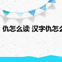 仇怎么读 汉字仇怎么读
