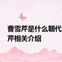 曹雪芹是什么朝代 曹雪芹相关介绍