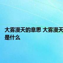 大雾漫天的意思 大雾漫天的意思是什么