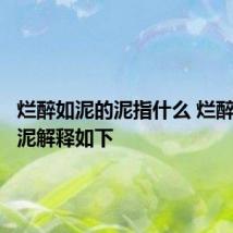 烂醉如泥的泥指什么 烂醉如泥的泥解释如下