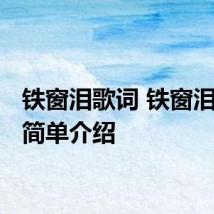 铁窗泪歌词 铁窗泪歌词 简单介绍