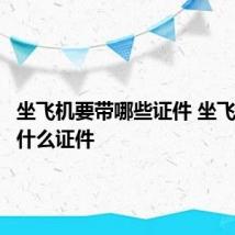 坐飞机要带哪些证件 坐飞机要带什么证件