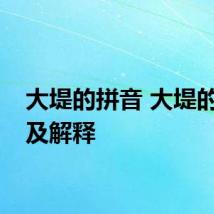 大堤的拼音 大堤的拼音及解释