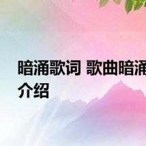 暗涌歌词 歌曲暗涌简单介绍
