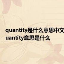 quantity是什么意思中文翻译 quantity意思是什么
