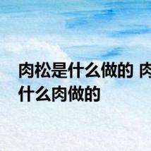 肉松是什么做的 肉松是什么肉做的