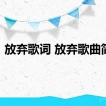 放弃歌词 放弃歌曲简介