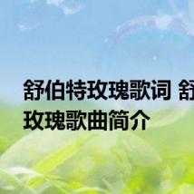 舒伯特玫瑰歌词 舒伯特玫瑰歌曲简介