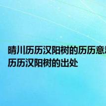 晴川历历汉阳树的历历意思 晴川历历汉阳树的出处
