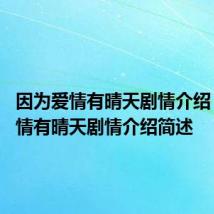 因为爱情有晴天剧情介绍 因为爱情有晴天剧情介绍简述