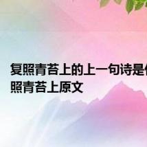 复照青苔上的上一句诗是什么 复照青苔上原文