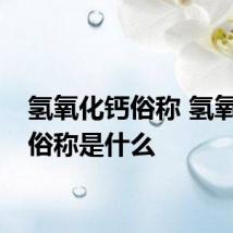 氢氧化钙俗称 氢氧化钙俗称是什么