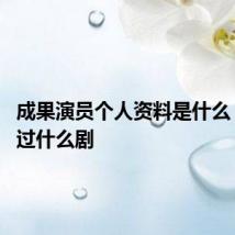 成果演员个人资料是什么 成果演过什么剧
