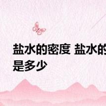 盐水的密度 盐水的密度是多少