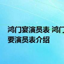 鸿门宴演员表 鸿门宴主要演员表介绍
