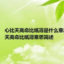 心比天高命比纸薄是什么意思 心比天高命比纸薄意思简述