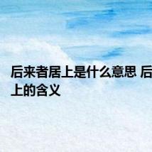 后来者居上是什么意思 后来者居上的含义