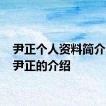 尹正个人资料简介 关于尹正的介绍