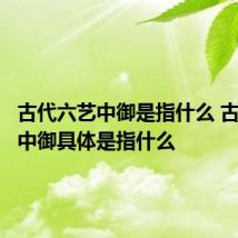 古代六艺中御是指什么 古代六艺中御具体是指什么