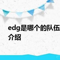 edg是哪个的队伍 edg介绍