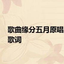 歌曲缘分五月原唱 完整歌词