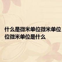 什么是微米单位微米单位 微米单位微米单位是什么