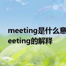meeting是什么意思 meeting的解释