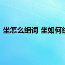 坐怎么组词 坐如何组词