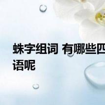 蛛字组词 有哪些四字成语呢