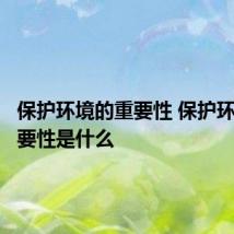 保护环境的重要性 保护环境的重要性是什么