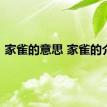 家雀的意思 家雀的介绍