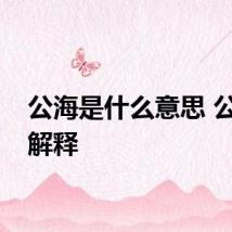 公海是什么意思 公海的解释