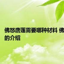 佛怒唐莲需要哪种材料 佛怒唐莲的介绍