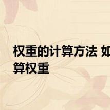 权重的计算方法 如何计算权重