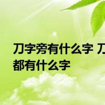刀字旁有什么字 刀字旁都有什么字