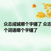 众志成城哪个字错了 众志成城这个词语哪个字错了