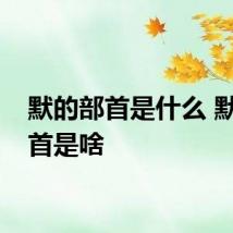 默的部首是什么 默的部首是啥