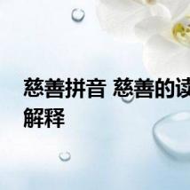 慈善拼音 慈善的读音和解释