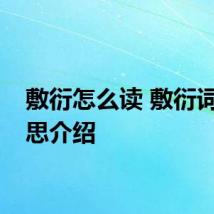 敷衍怎么读 敷衍词语意思介绍